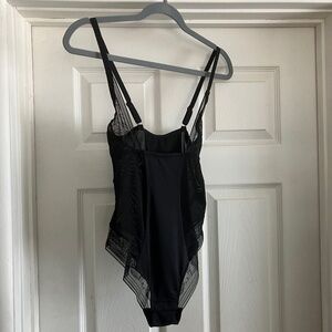 NWOT Figleaves Black Under Bust Teddy with Lace Details